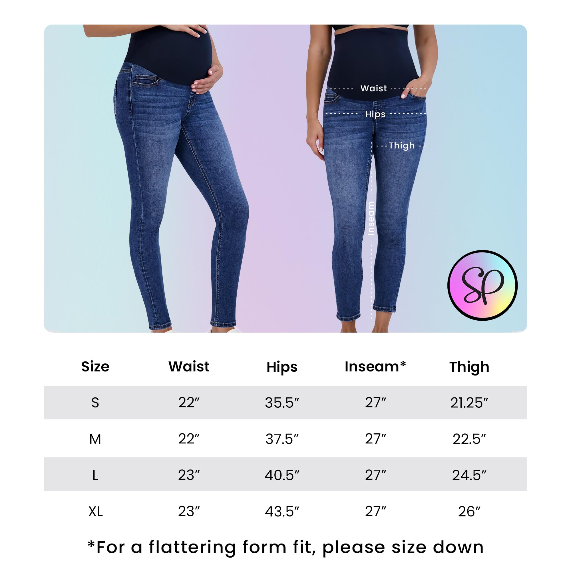 Savi Parker Jeans premaman da donna sopra la pancia, abbigliamento premaman per tutte le stagioni, pantaloni premaman