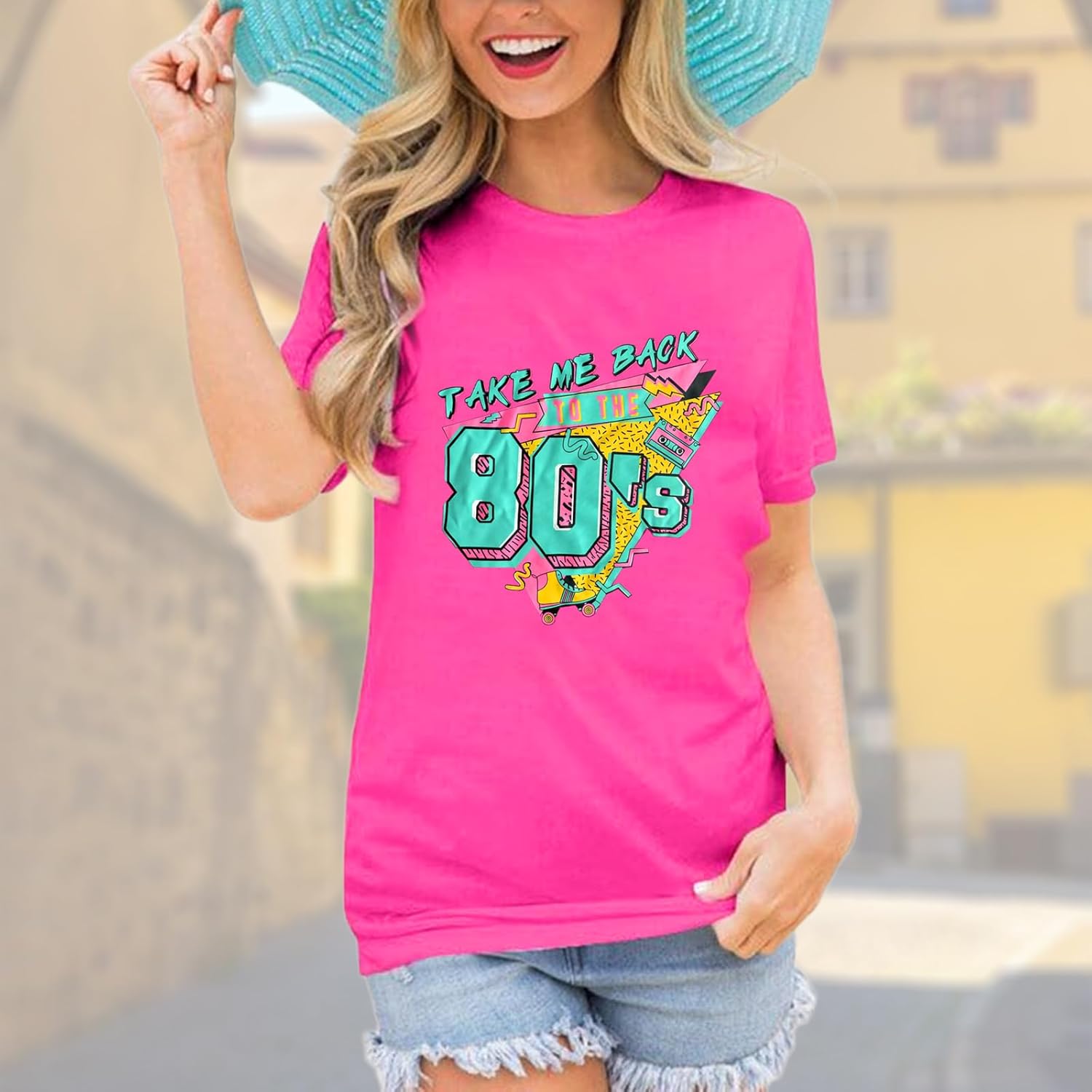 80s 90s Outfits for Women Retro Theme 1980s Party Disco Graphic Tee Tops Music Themed Shirts - Image 3