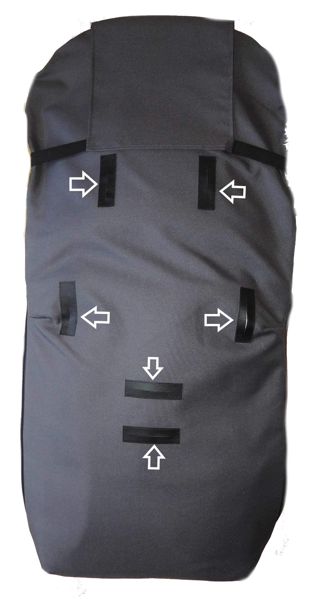 LANABEST Lammfell Fußsack Winterfußsack für Buggy und Kinderwagen schwarz Merino