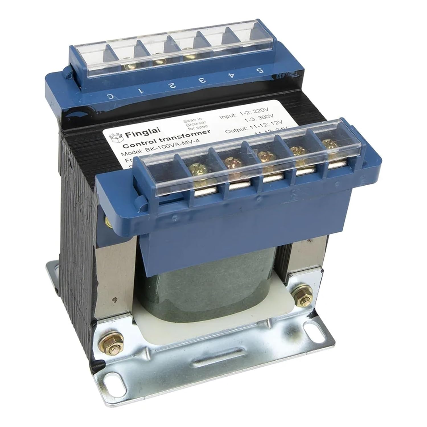 BK-100VA BK Type 100W Control Power Transformer 380V/220V Input 220V 110V 36V 24V 12V 6.3V Output (Size : 12V 24V 110V 220V)