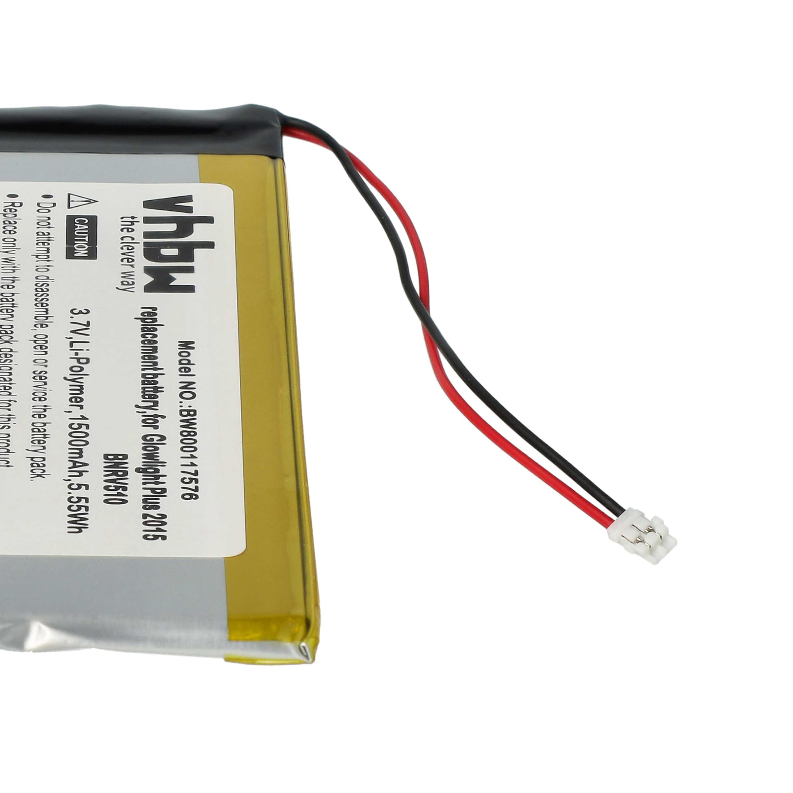 vhbw Zapasowa bateria kompatybilna z czytnikiem e-booków Kobo Glo HD (1500 mAh, 3,7 V, litowo-polimerowy)
