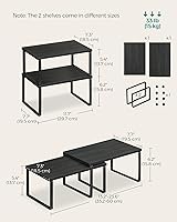 Vista 57 de SONGMICS Cabinet Organizer Shelf, Set of 4 Kitchen Counter Shelves, Kitchen Storage, Spice Rack, Stackable, Expandable, Metal and Engineered Wood