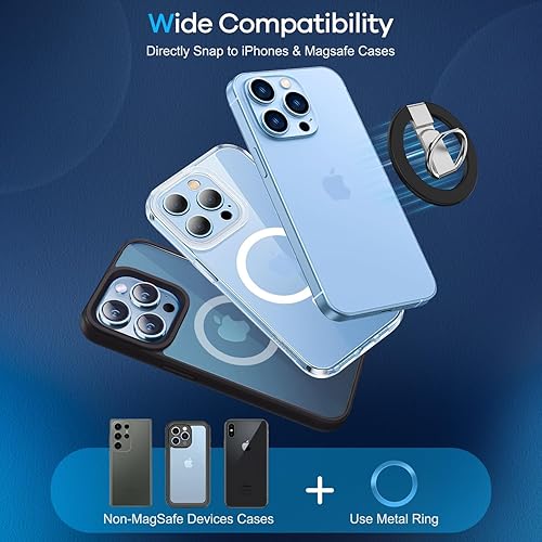 Miniatura 7 de Soporte magnético ajustable para el dedo, soporte plegable antideslizante para anillo de dedo, soporte para teléfono, ligero, delgado, duradero,