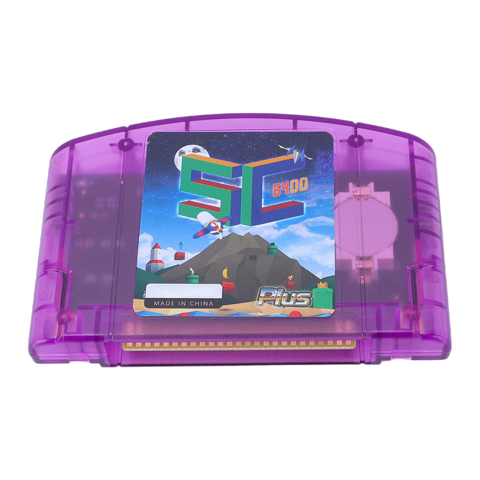 GEERYZHE Cartucho de Juego Apto para N64: Cartucho de Lectura Rápida de Código Abierto con Soporte 64DD, Perfecto para Coleccionistas y Entusiastas de los Juegos Retro (violeta transparente)