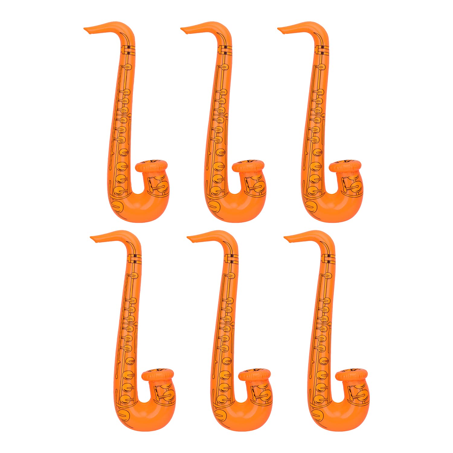 Trimming Shop Inflatable Saxophone Balloon 6pcs, Orange