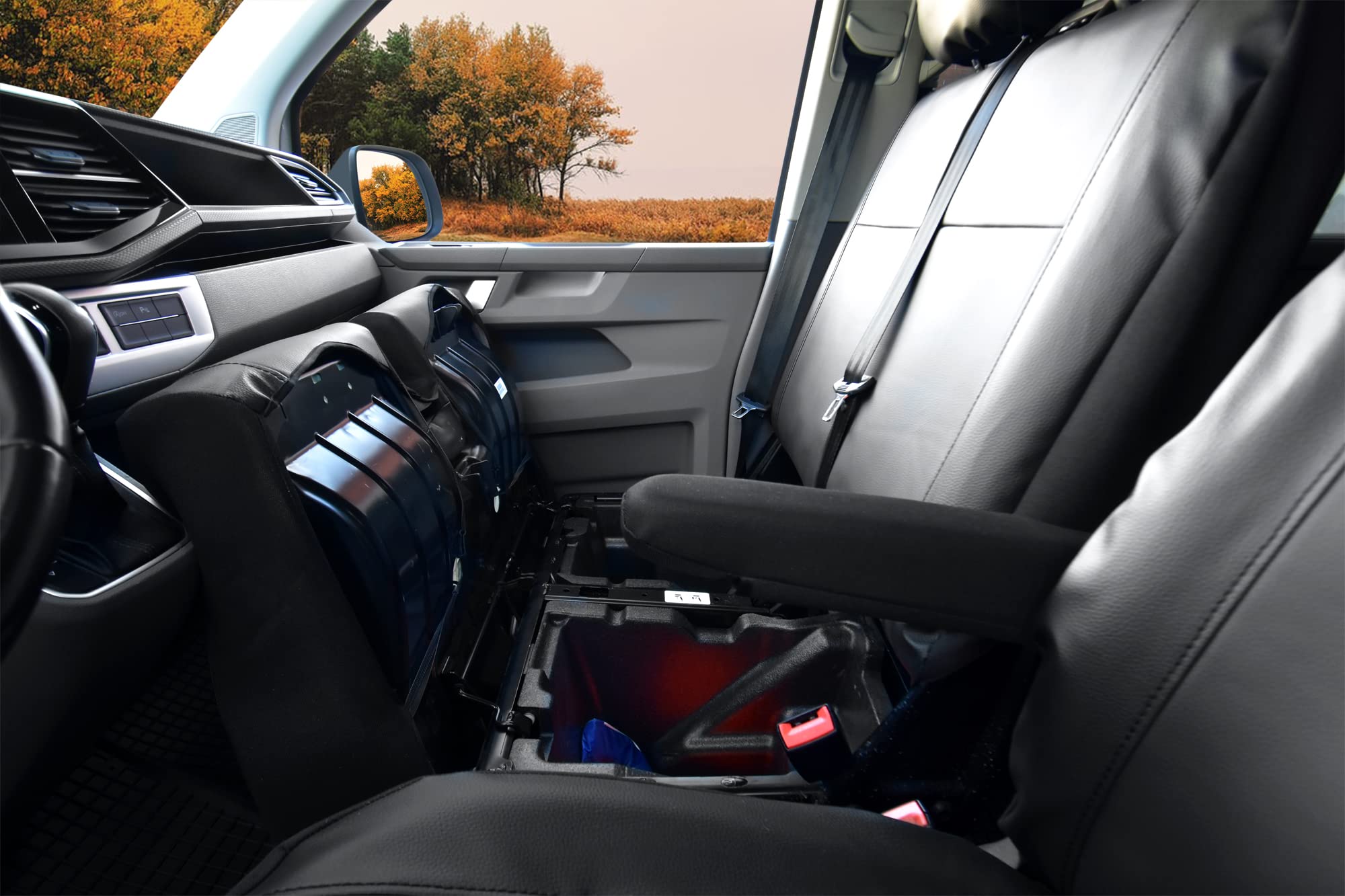 Sitzbezüge Kunstleder passgenau passend für VW T6 Transporter/Caravelle/Multivan ab 2015/19- Meister