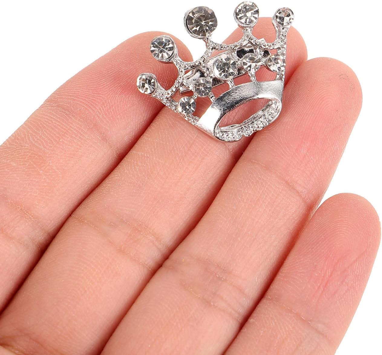 UKCOCO 12pcs Rhinestone Tiara Crown Brooch Pins, Golden Alloy and Crystal Corsage for Wedding Party, Pageant, Clothes Decor