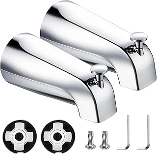 Enhon Slip On Diverter Tub Spout Compatible with Kohler GP85556, Bathroom Shower Bathtub Faucet Spout Replacement Fits 1/2'' Copper Water Tube, 5/32'' Hex Wrench Included (Chrome Color,2 Pack)