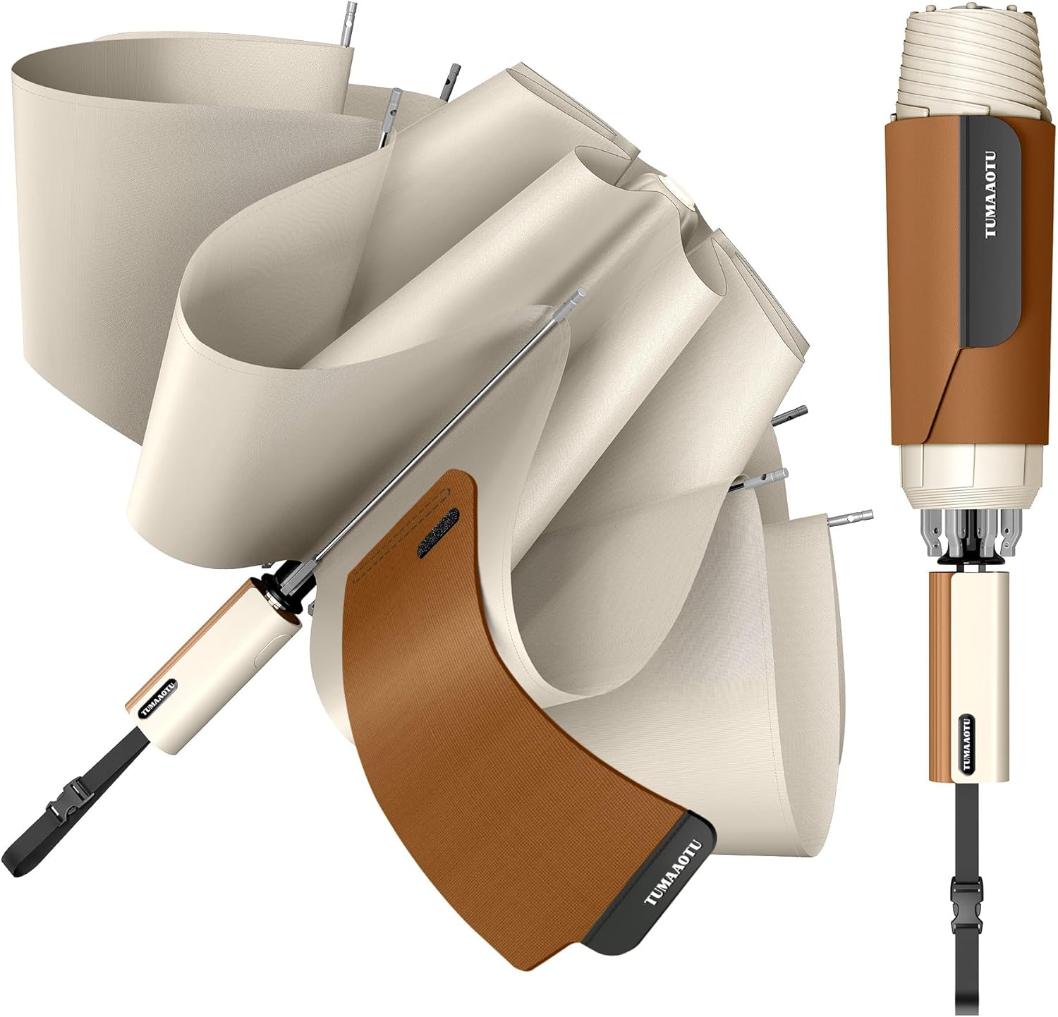 QWB TUMAAOTU Lightweight Compact Inverted Umbrella Windproof Auto Open Close – 5-Second Quick Fold Design for Women & Men, 8 Ribs Strong Travel Umbrellas for Rain & Sun, Fits Backpack & Car