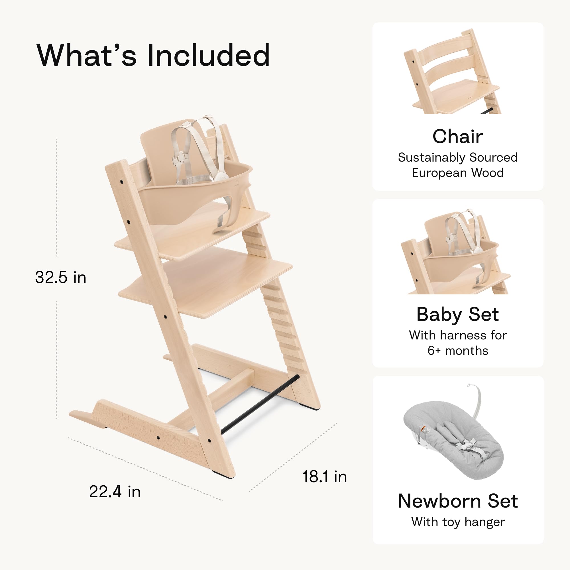 Amazon.com : Stokke Tripp Trapp High Chair², Natural (Includes