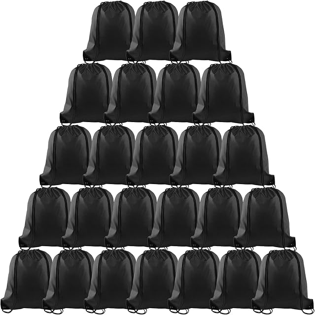 PLULON 25 Pcs Drawstring Backpack Bags Bulk String Backpack Cinch Sack