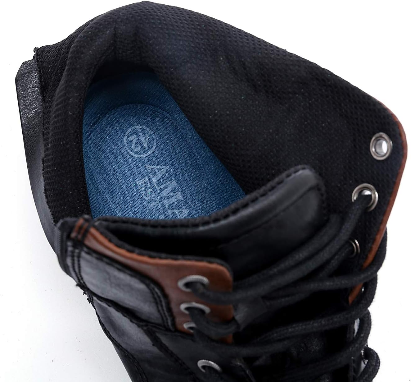 AMAPO Men Oxford Boots, Buckle Dress Boot, Casual Men Boots Lace-Up Side Zipper - Image 7