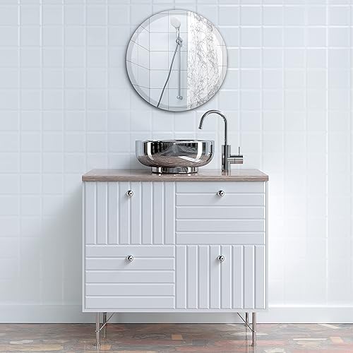 Miniatura 9 de OVALCREST - Espejo biselado sin marco ovalado claro de 20" x 24"