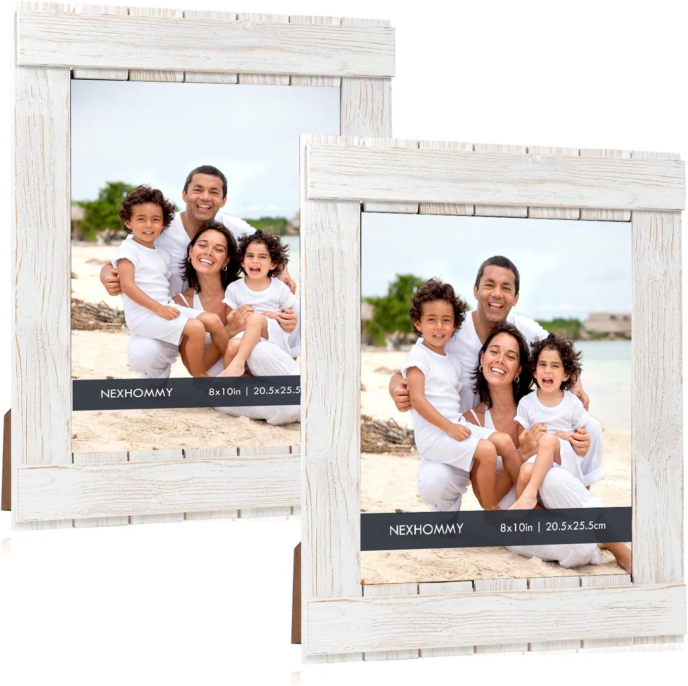 Distressed White Picture Frames 8x10 Solid Wood