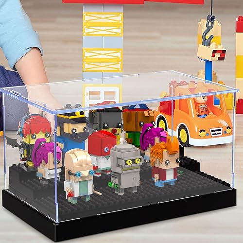 Miniatura 7 de KKU Vitrina para bloques de figuras de acción de minifiguras, caja de exhibición de minifiguras acrílicas, caja de almacenamiento con 3 escalones