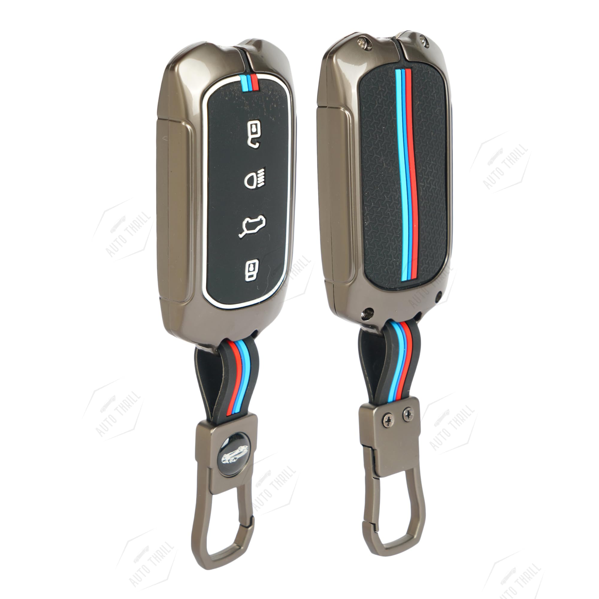 Auto Thrill Metal Key Cover for Tata Curvv & Curvv EV – Compatible with 4 Button Smart Key (Black, Pack of 1)-image-27