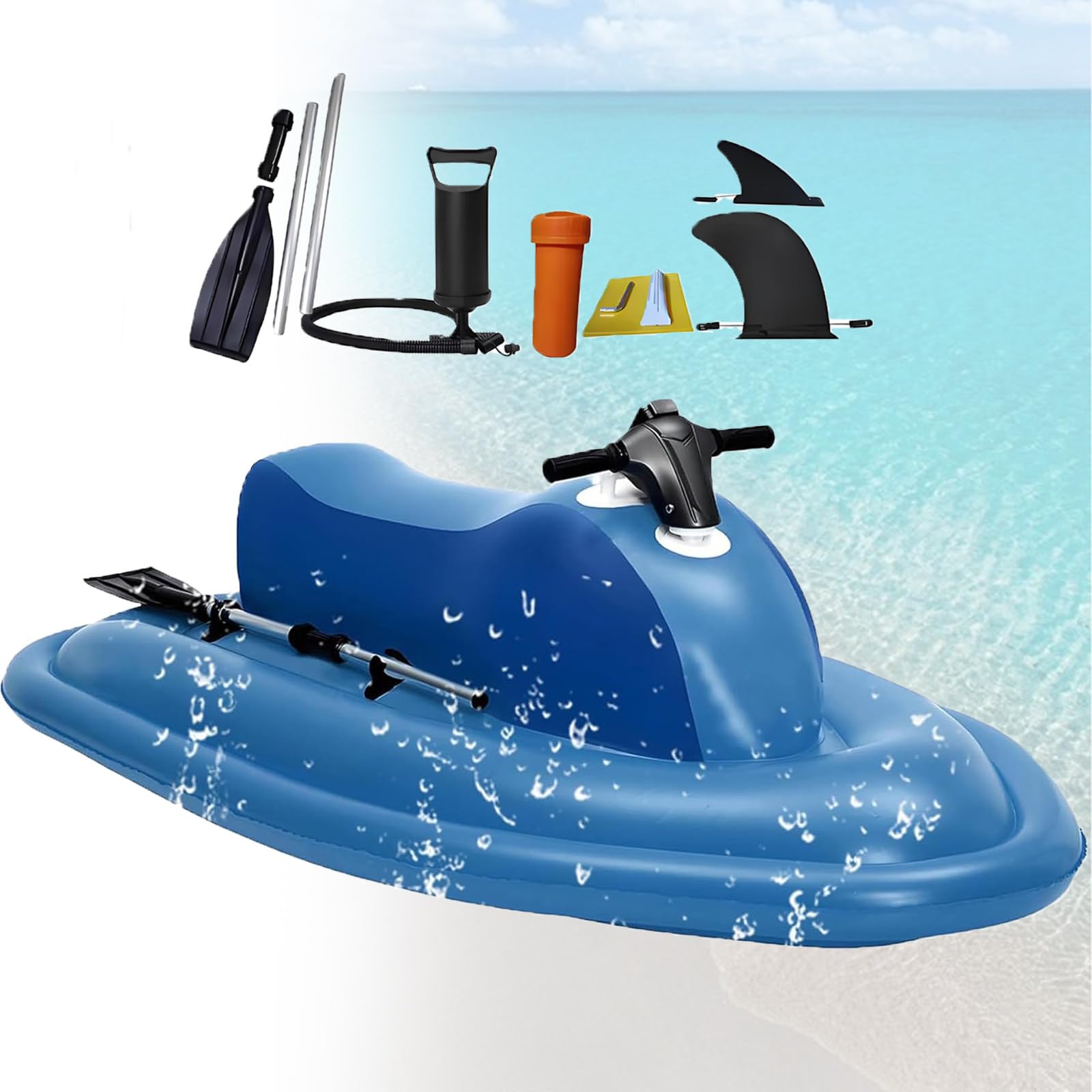 Jet Ski Elettrico Gonfiabile con Motore, Tavola da Surf Elettrica per la Famiglia al Lago, Scooter Subacqueo per Sport Acquatici, Barca a Jet Attrezzatura per Immersioni e Nuoto Nothruster