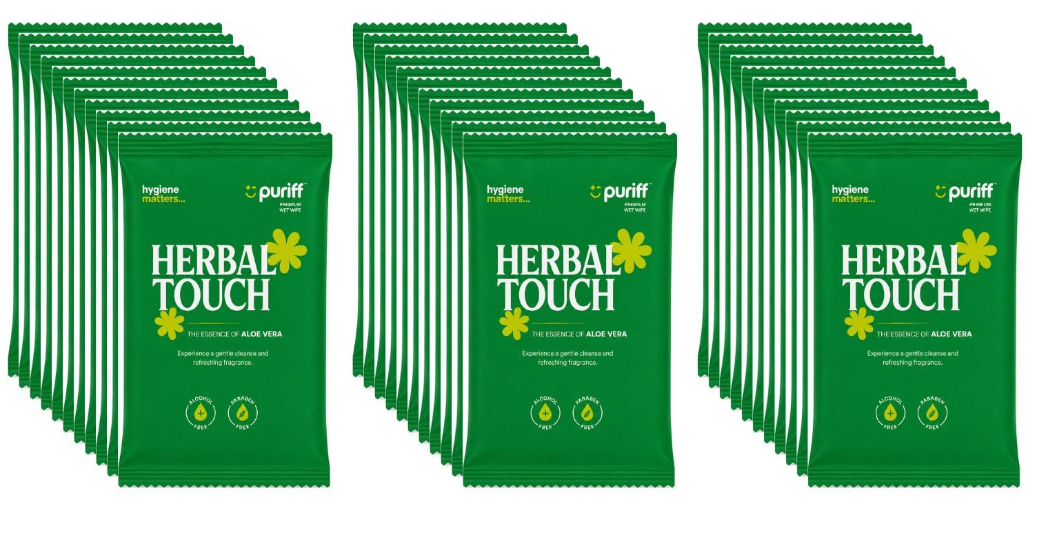 Herbal Touch Aloe Vera Premium Wet Wipes, Non-woven Fabric, Alcohol Free, Paraben Free, 15x20 cm, 72 Count (30, One Size)-picture-39