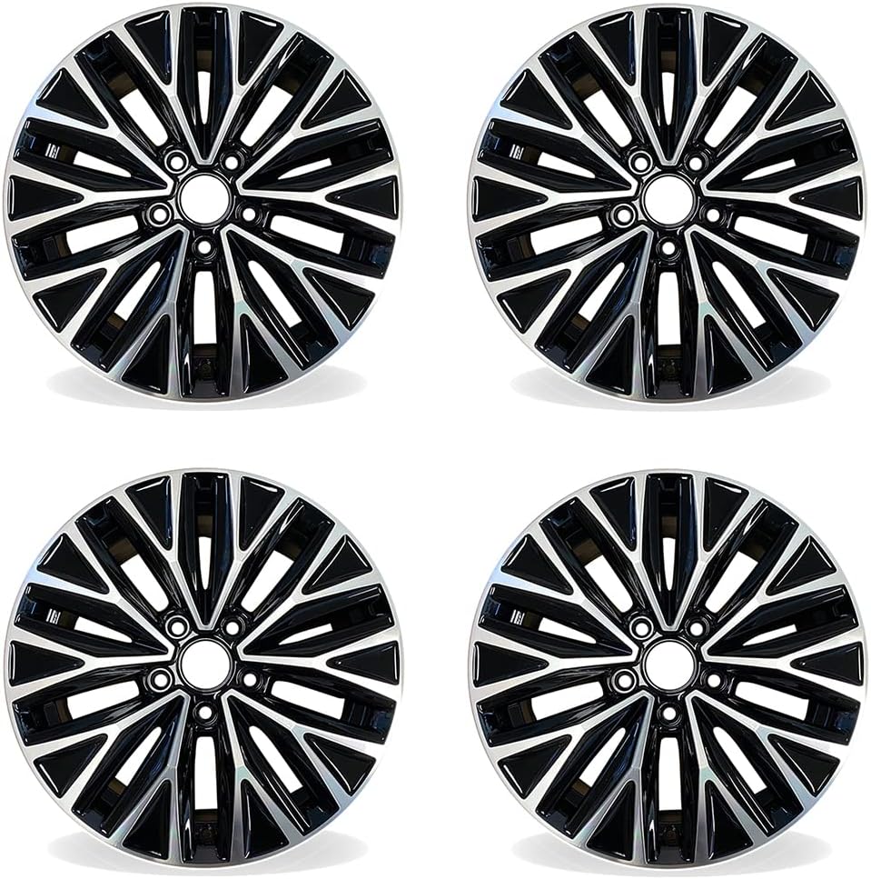 16" 16x6.5 Set of 4 Machined Black Wheels For VW JETTA 2019-2021 Factory OEM Design New Replacement