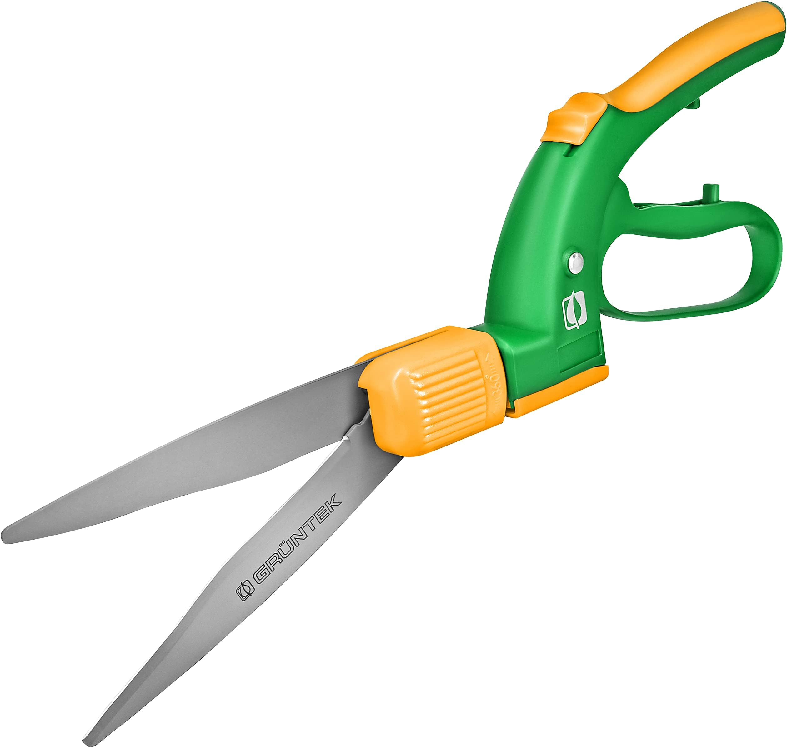GRÜNTEK Grass Shears Swift 380 mm – Comfort Lawn Shears with 360° Rotating Teflon-Coated Blade | Ergonomic Grip | Lightweight Garden Trimmer | 21-Day Money-Back Guarantee