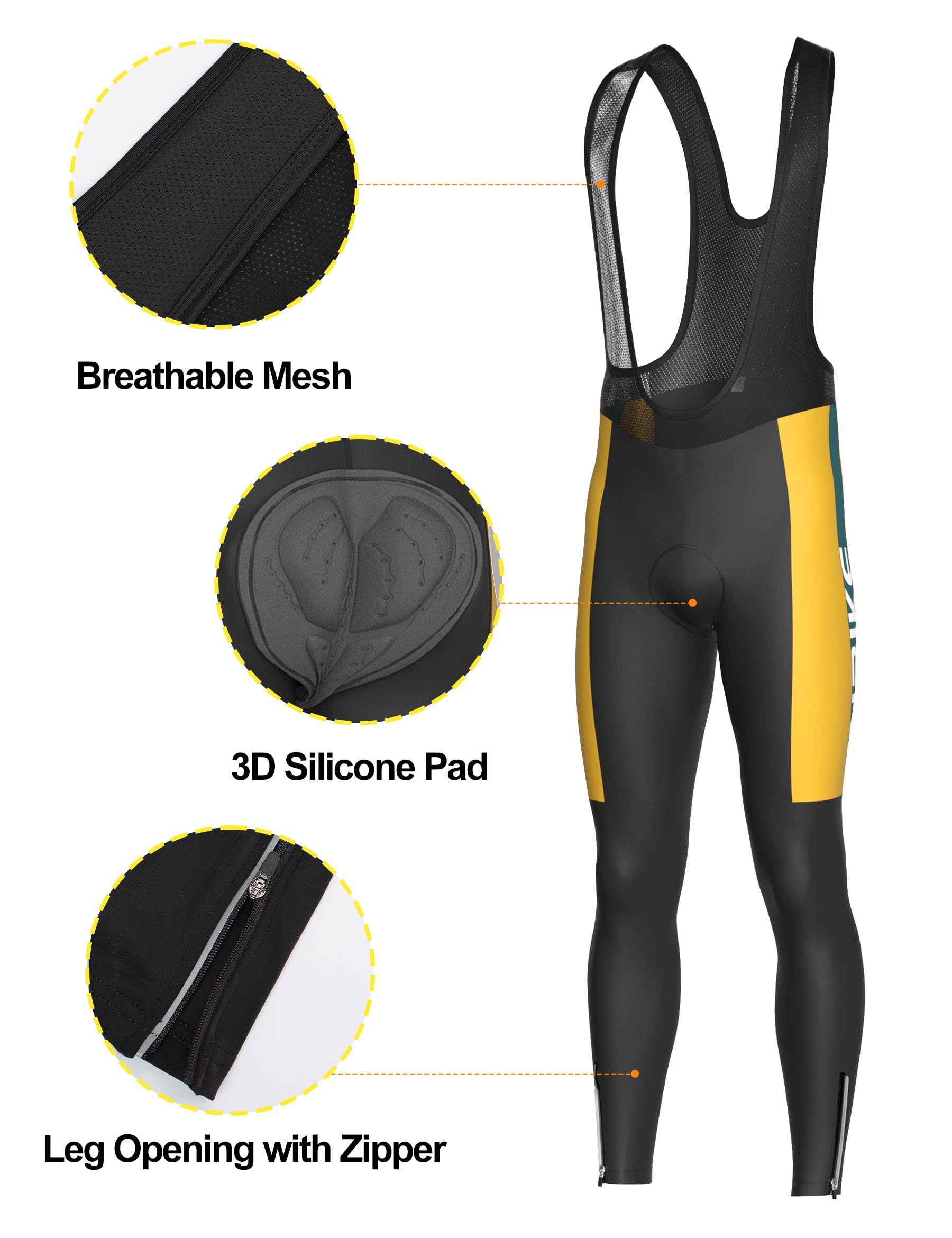 INBIKE Tenue Cycliste Homme Hiver Maillot Manche Longue+Cuissard Long Velo De Route Vtt Vêtements Respirant