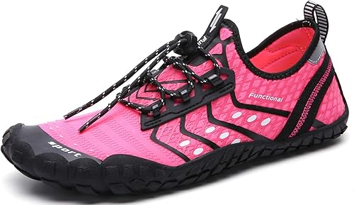 UBFEN Water Shoes Aqua Swim Shoes Mens Womens Beach Sports Quick Dry Barefoot for Boating Fishing Diving Surfing - (color: Light Pink, size: 6 Women/5 Men)
