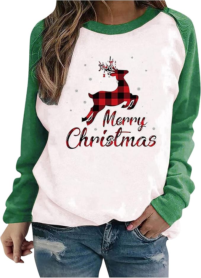 Christmas T-Shirt Christmas Elk Print 