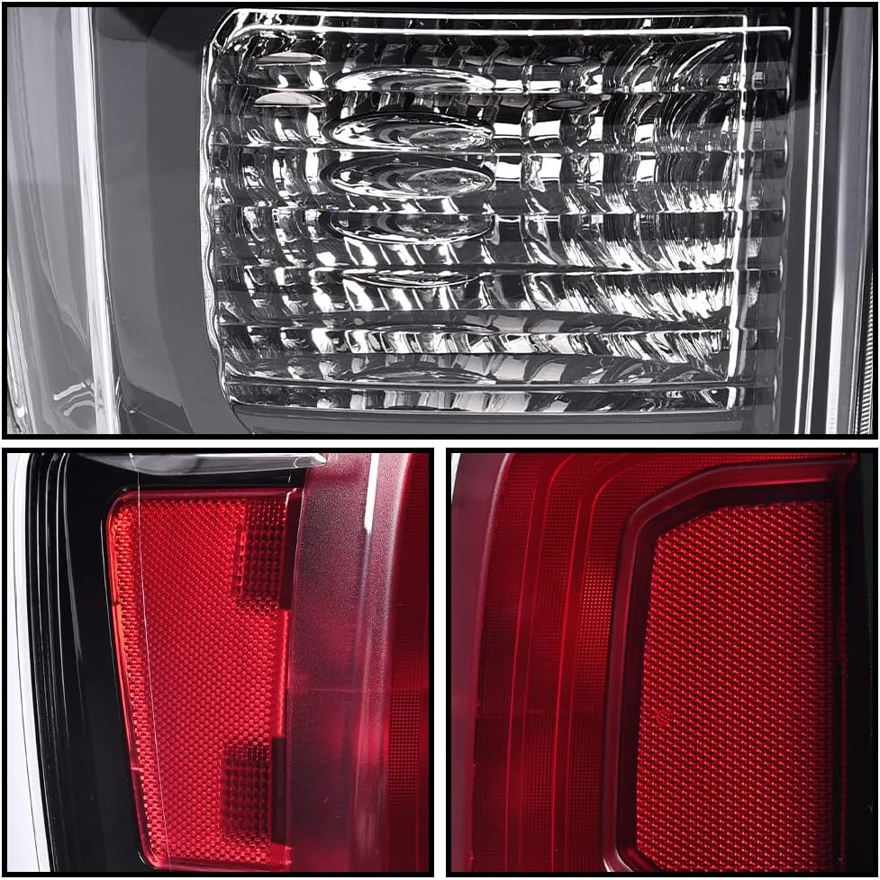 G-PLUS TRD PRO Tail Light Lamp Assembly w/Bulbs Compatible with Toyota Tacoma 2016-2023 - All Models Left Driver Side Clear Lens Black Housing 8156004200 TO2800201 Luces Traseras