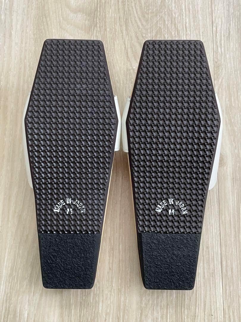 水鳥 mizutori 下駄 ひのきのはきもの 本革 白 Mサイズ mizutori