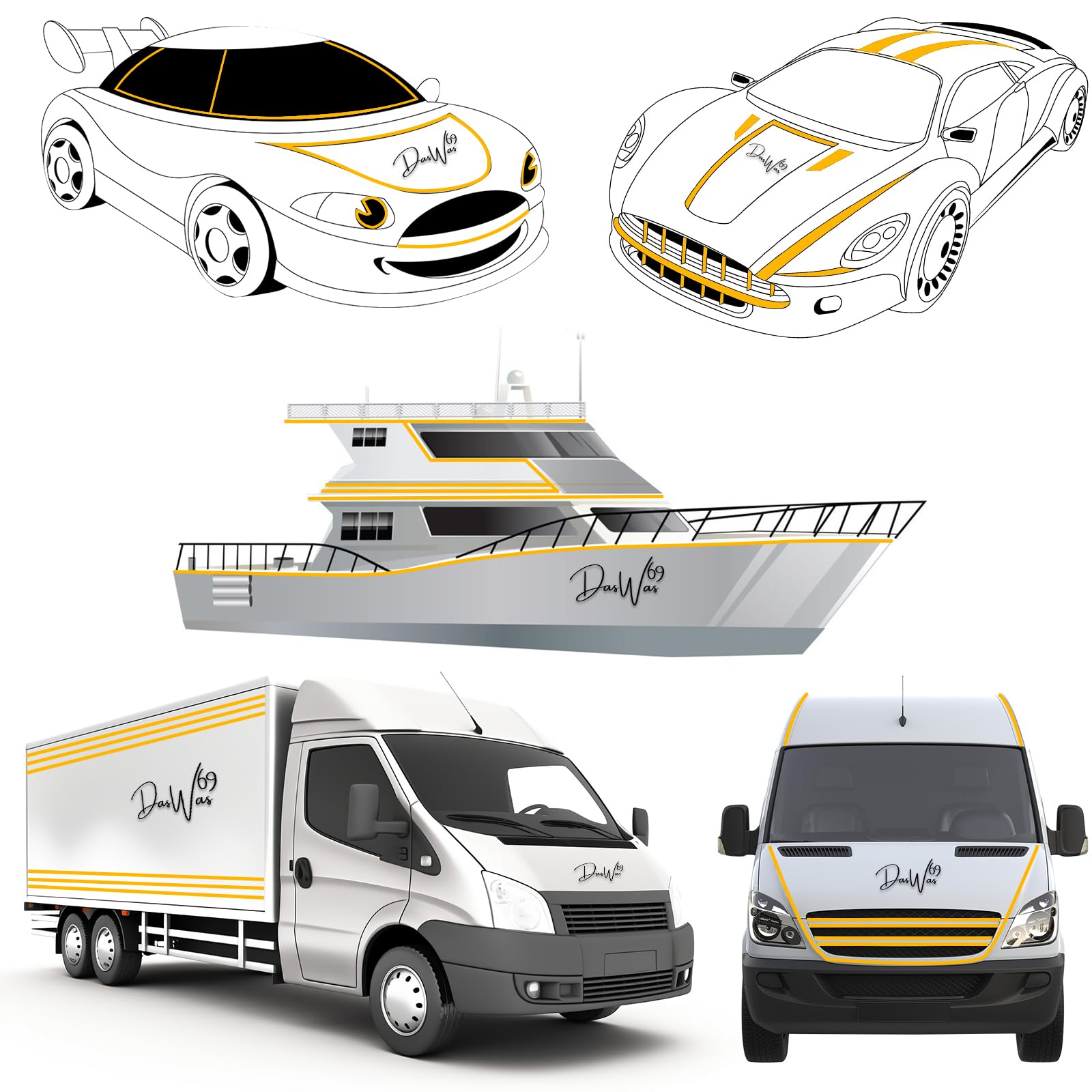 ADESIVO AUTO CAMPER Roulotte Attenzione Camper Strisce Vi EUR 61,59 - Foto 11