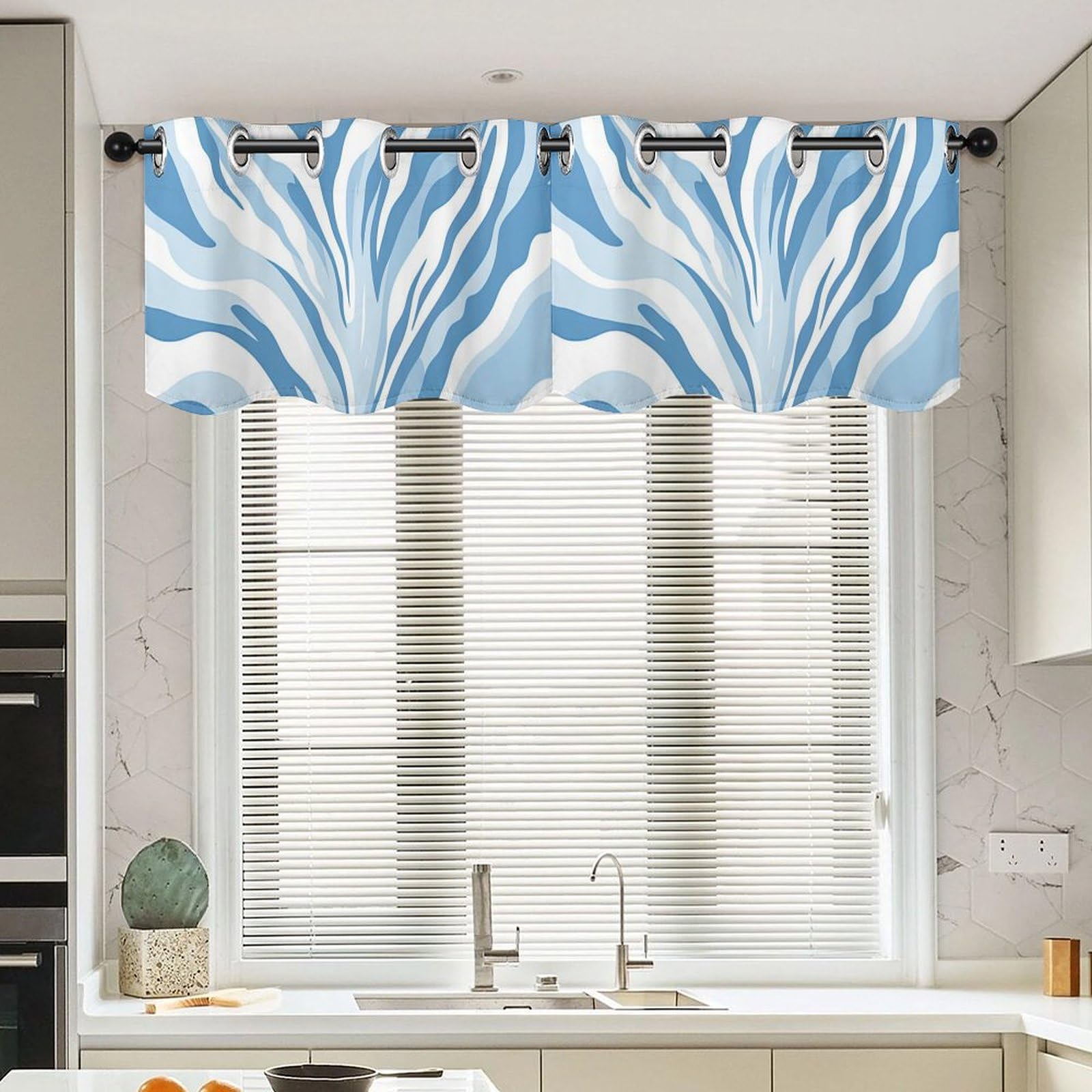 Cenefas para sala y dormitorio con diseño Chinoiserie de tigre azul, pack de 2 unidades