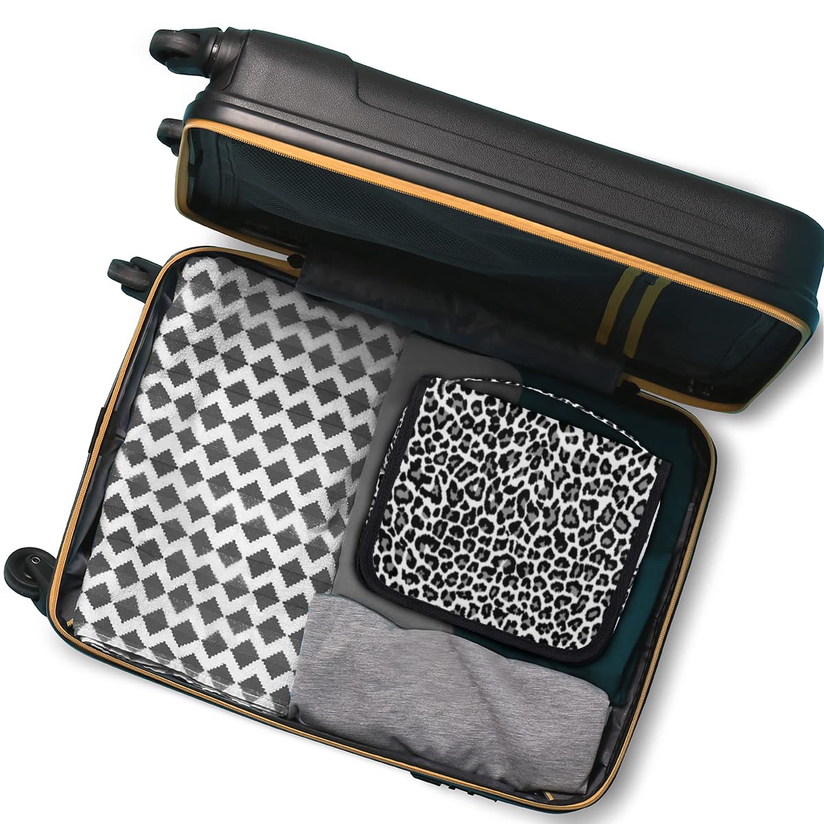 Podróżna kosmetyczka w panterkę czarna lampart nadruk torba do mycia torebka unisex wiszące przybory toaletowe organizer na kosmetyki, wielobarwny, Jeden rozmiar