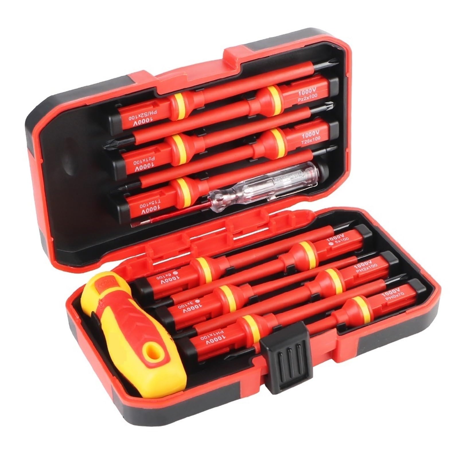 For utensili manuali da elettricista, set di cacciaviti con punte a taglio Phillips isolate, multifunzionale, 13 pezzi, cacciavite magnetico 1000V Affidabilità Precisione