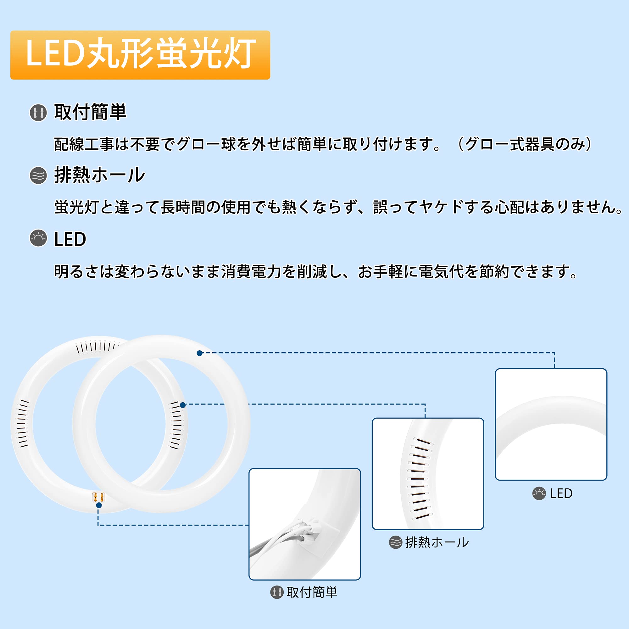 Amazon.co.jp : ロハス LED蛍光灯 丸形蛍光灯 30形+32形 丸型