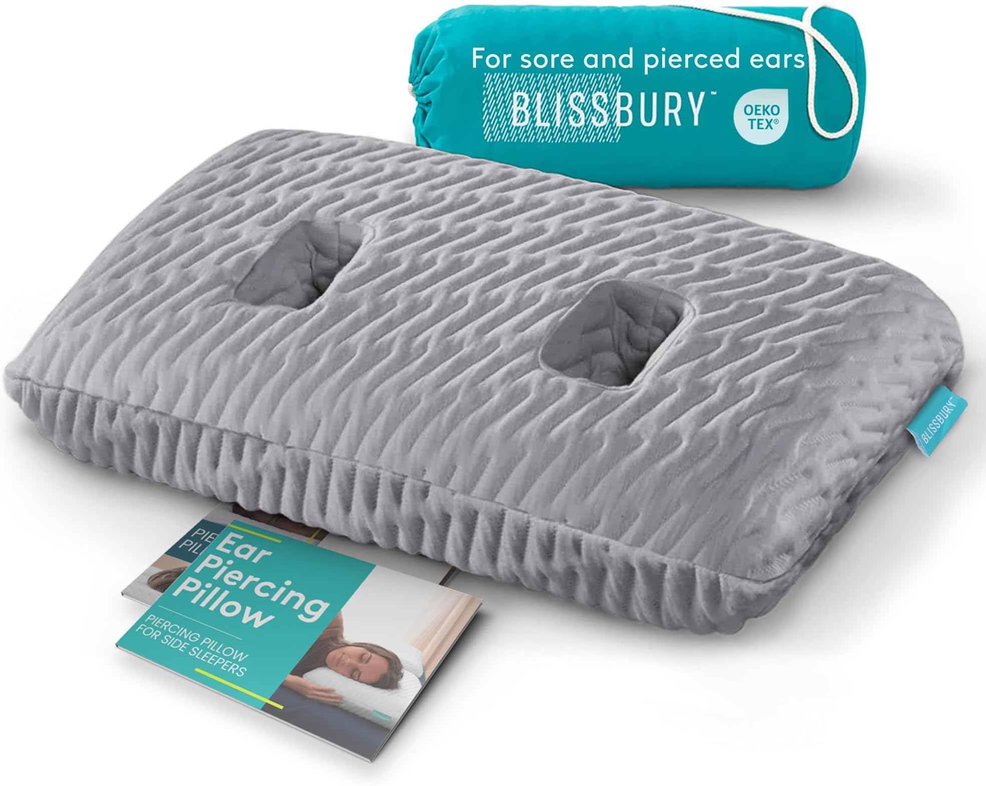 BLISSBURY Piercing Pillow for Ear Piercings, Adjustable Memory Foam