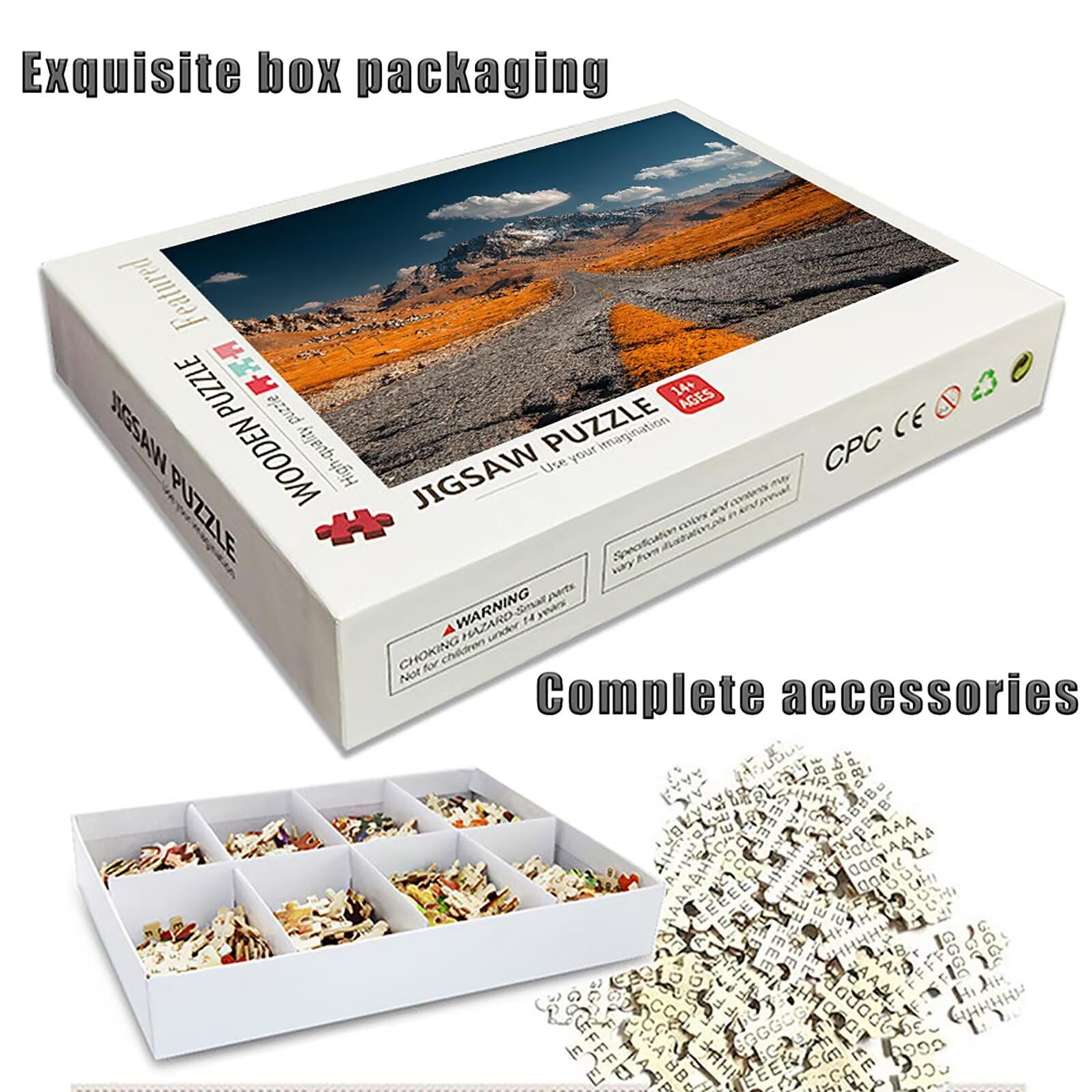Puzzle 2000 elementów dla dorosłych Snow Mountain, drewniane puzzle, 99 x 71 cm, części ściśle do siebie pasują, dla mężczyzn, kobiet, starszych seniorów, dekompresyjnych, letnich prezentów