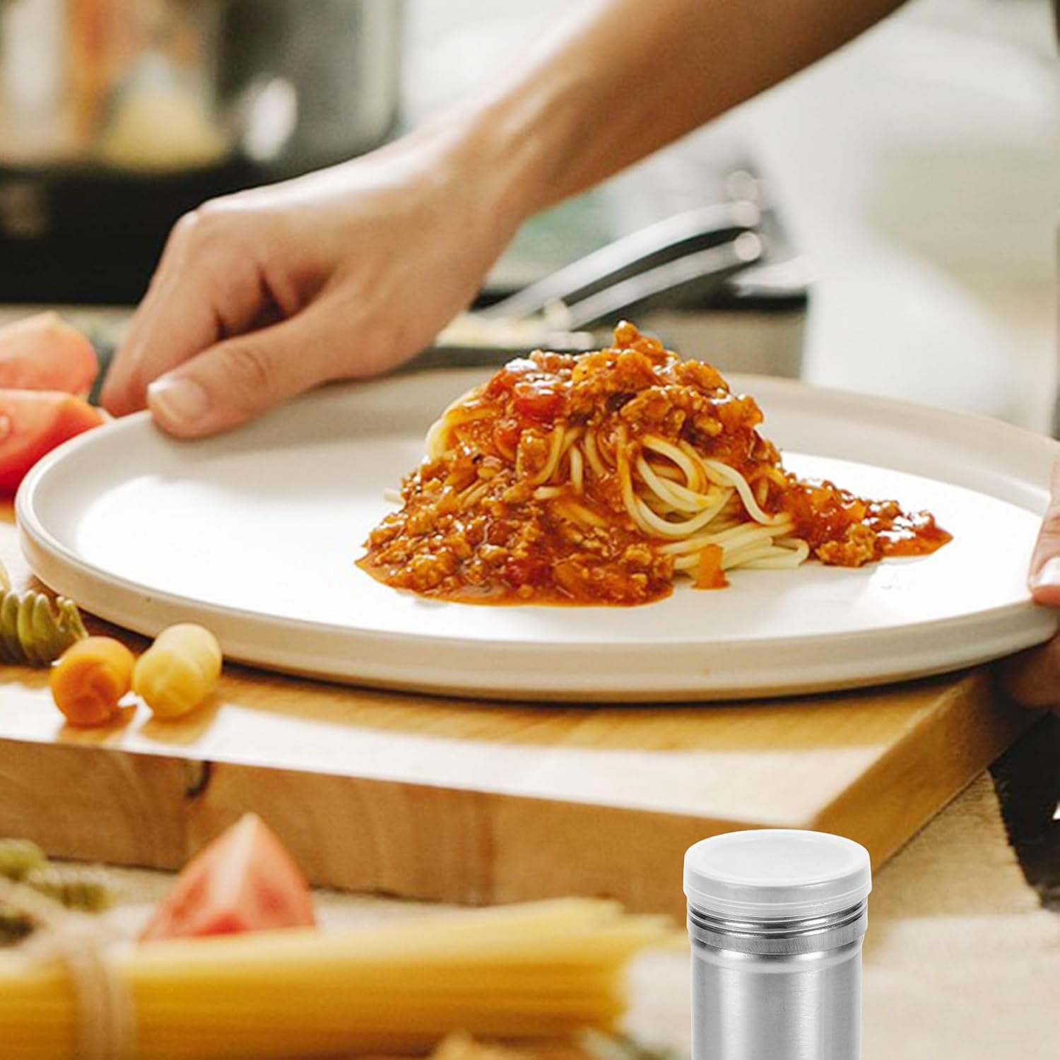 3pcs Stainless Steel Pepper Sugar Powder Shaker for Baking Size S