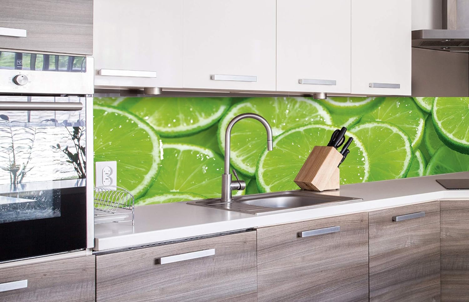 DIMEX LINE Self-Adhesive Kitchen Backsplash Film Lemon, Grün, 260 x 60 cm