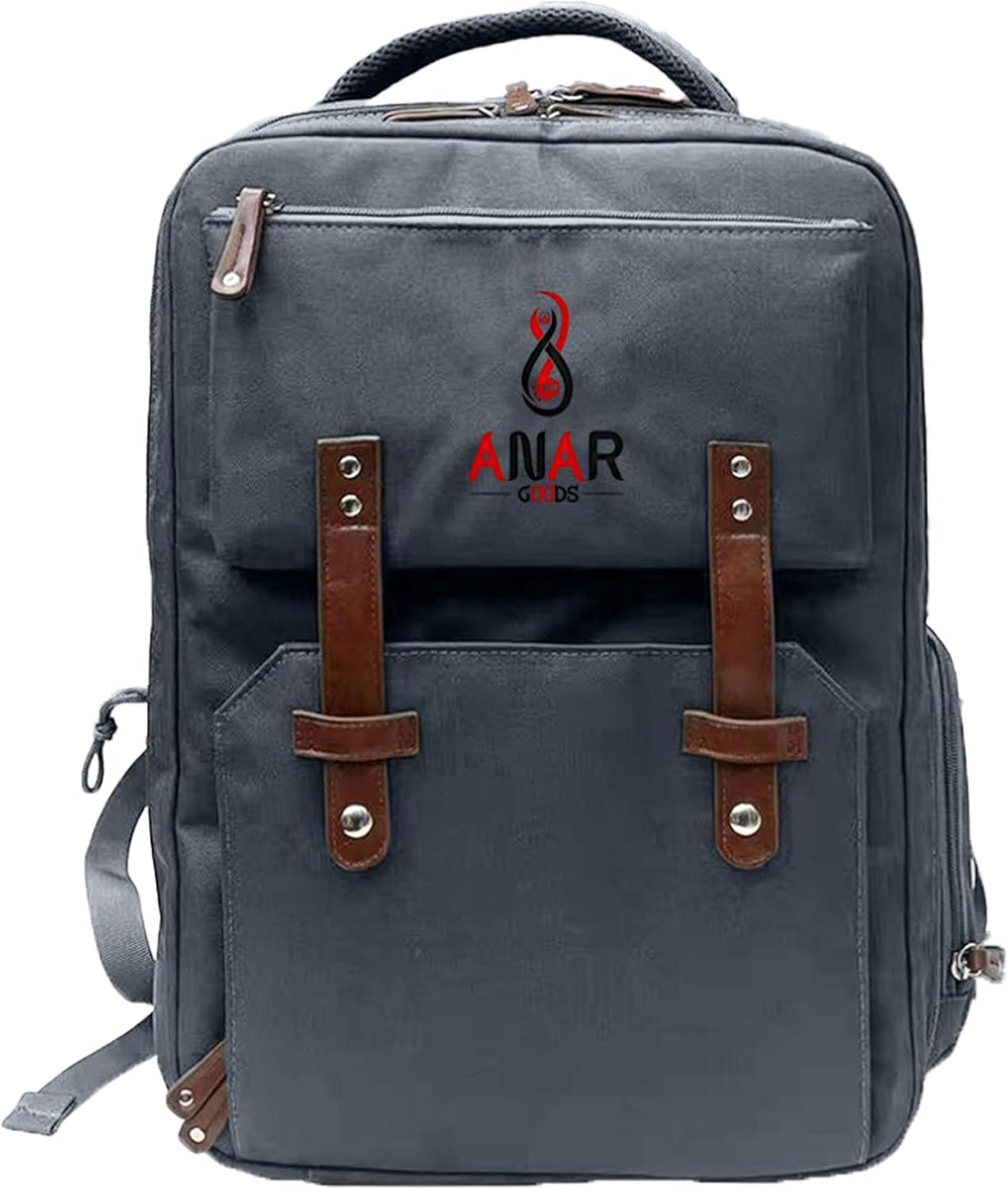 ANAR Barber (Hairstylist) Tools Backpack | Large Capacity | Leather | Grey | Holds Hair Dryer & Curling Iron | PC Compartment | Travel-Friendly | Clean Packing | Pack of 1