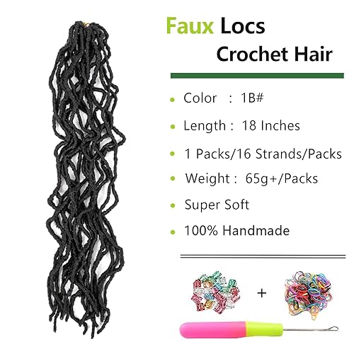 Vista 28 de Umylar Rastas de pelo sintético de ganchillo de 18 pulgadas, 7 paquetes de 7 paquetes de extensiones de cabello sintético de ganchillo para mujeres