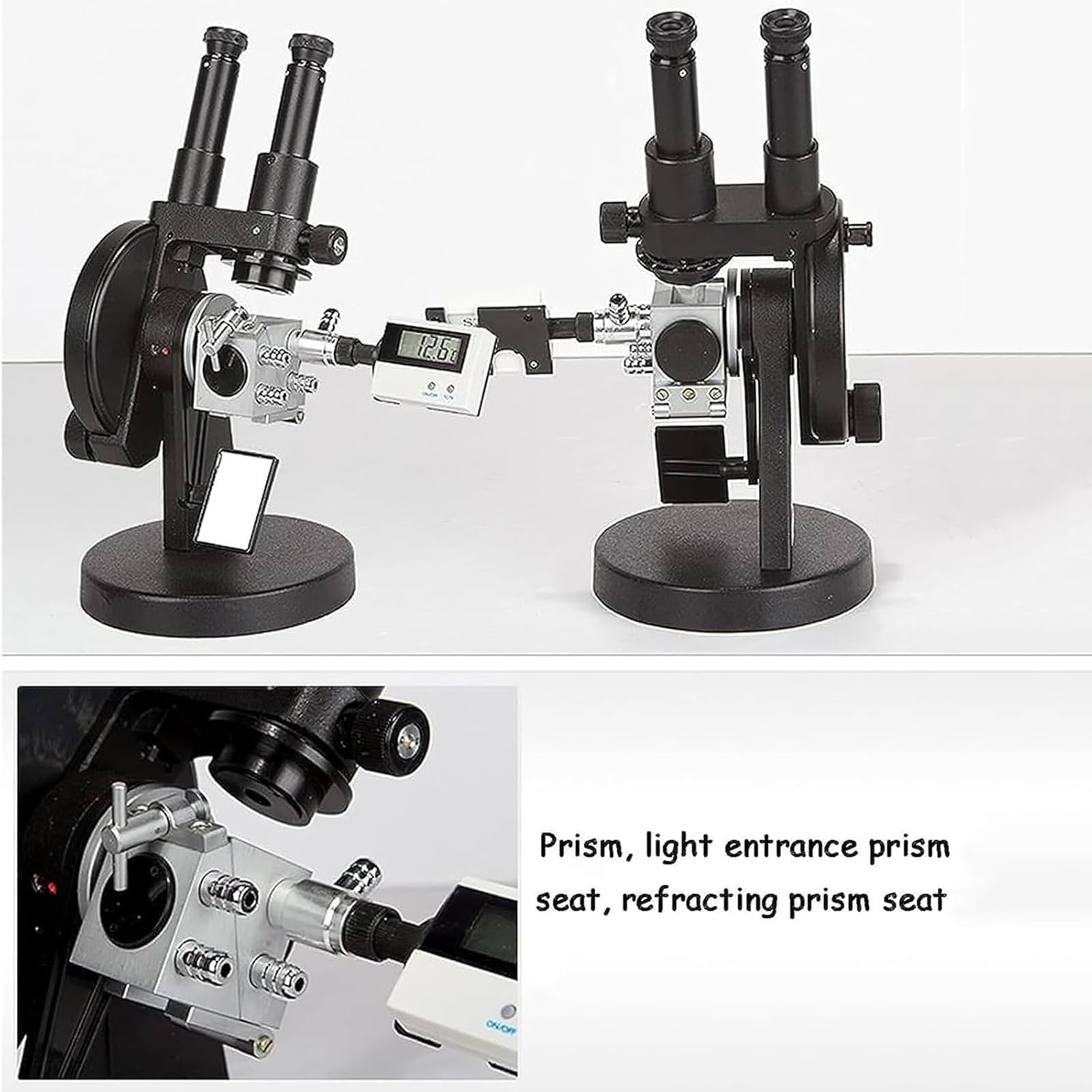 Rifrattometro Digitale Abbe, Rifrattometro Binoculare Portatile, 1,3000~1,7000Nd, ±0,0003/±0,0005, Misurazione Brix 0-95%, per Il Rilevamento della Concentrazione di Zucchero