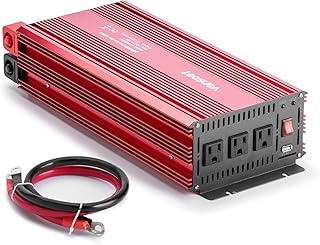 3000 Watts Power Inverter, 12V DC to120V AC Car Inverter with 3 AC Outlets and 2.4A USB Port, Battery Cables Included, 3000W Car Converter Suitable for Car RV Truck Boat(Red)