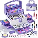 PERRYHOME Kids Makeup Set for Girl 56 Pcs Washable Real Cosmetic, Non-Toxic Frozen Toys Toddler Makeup Kit, Princess Dress up Christmas & Birthday Girl Gift for 3 4 5 6 7 8 9 10 11 12 Year Old Girls