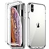 COOLQO Compatible for iPhone X/XS Case [10 FT Military Grade Drop Protection][2 X Tempered Glass Screen Protector][Dual Layer] Heavy Duty Shockproof Protective Clear Phone Cover Case for iPhone X/XS