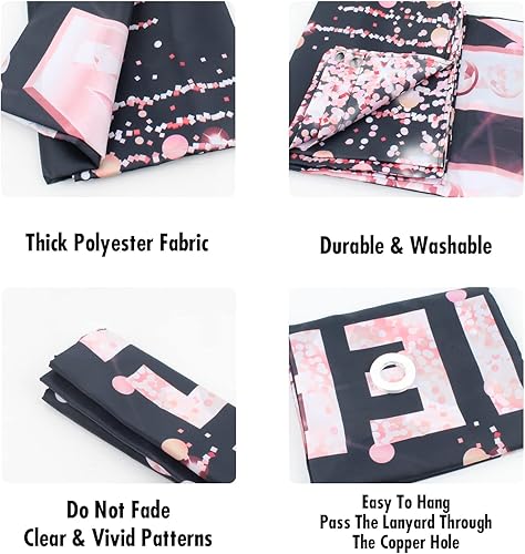 Miniatura 6 de Cartel de fondo de 50 cumpleaños con texto en inglés "Happy 50th Birthday" Fierce Fabulous y 50 decoraciones para mujeres de 50 años de edad, fondo