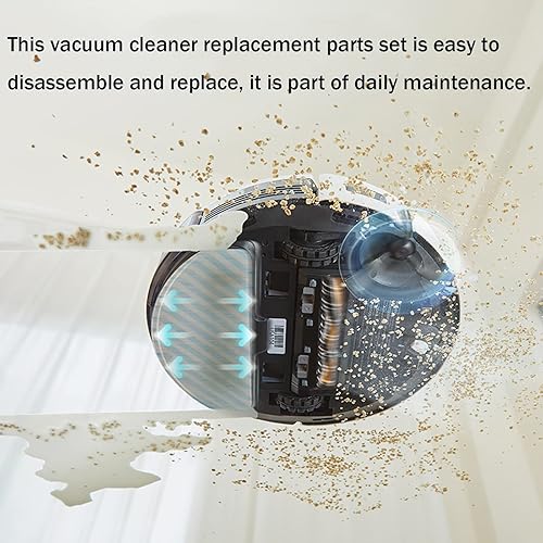 Miniatura 6 de Kit de accesorios para Yeedi Vac 2 Pro Station Robot Partes de Repuesto Partes de Aspiradora, 1 Cepillo Principal 3 Par de Cepillos Laterales 4