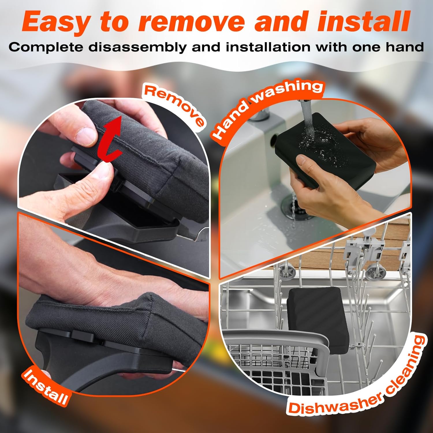 Grill Brush for Outdoor Grill, Steam Grill Cleaner Bristle Free with Scraper, Replaceable Cleaning Head & Heat-Resistant Handle, Grilling Gift for Dad, Men - Black