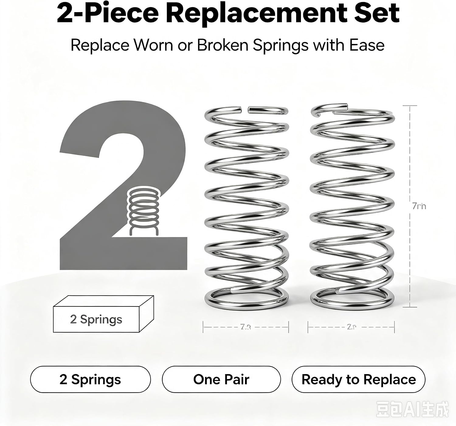 7 Inch Recliner Springs Replacement Sofa Chair Mechanism Tension Furniture Replacement Parts -Long Neck Hook Style (2Pcs)