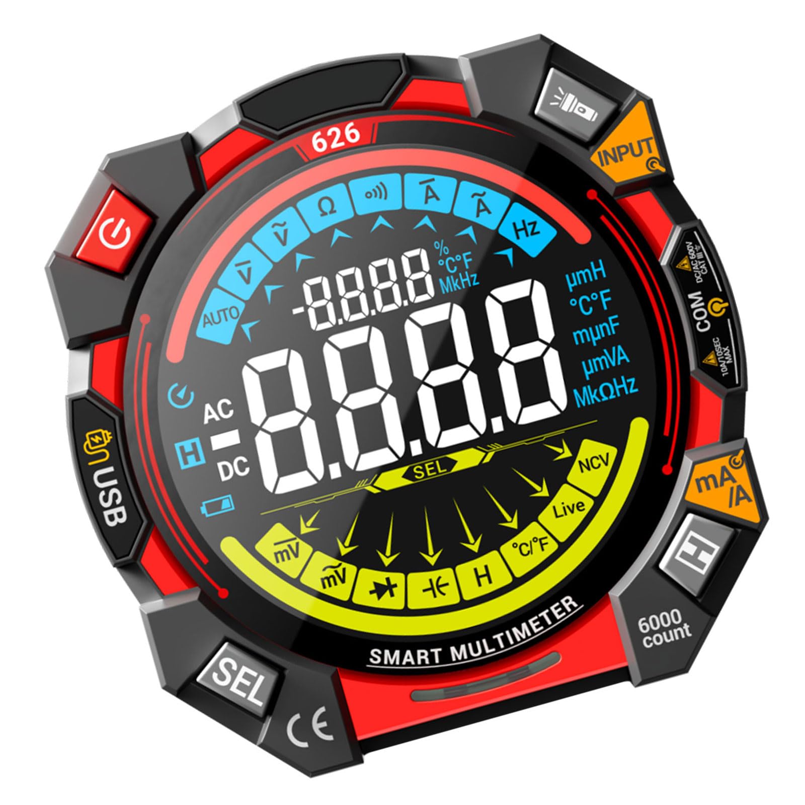 Multimeter Tester Digital Multimeter with Voltmeter and Ohms Meter Resistance; Tests Live, Continuity Digital Tester
