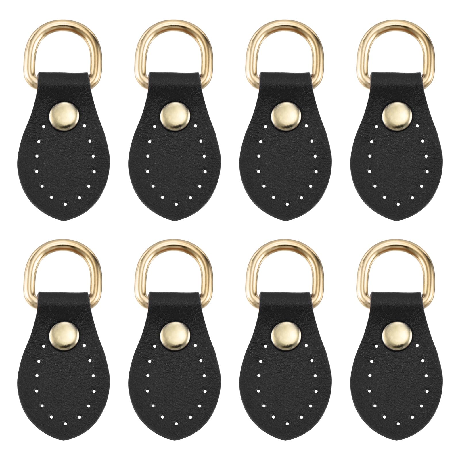 PATIKIL 8 Pcs Purse Strap Mount Hook, Sew on Leather Buckle Bag Side D Ring Clips Replacement Clasp for DIY Shoulder Bag Purse Backpack Craft Hardware Making Supplies, Black